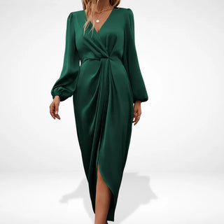 Vestido de noche Midi con drapeado central para Mujer – Alma