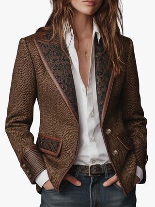 Margaux | Blazer Estructurado con Detalles Estampados para Mujer