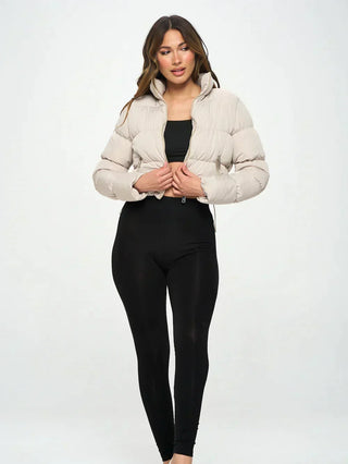 Neravelle | Chaqueta Acolchada Corta para Mujer con Cuello Alto