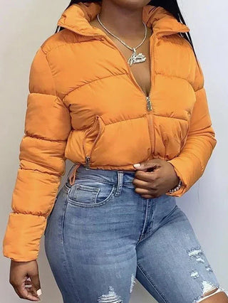 Neravelle | Chaqueta Acolchada Corta para Mujer con Cuello Alto