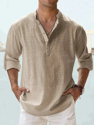 Camisa relajada de cuello abierto para hombres - Arend 4