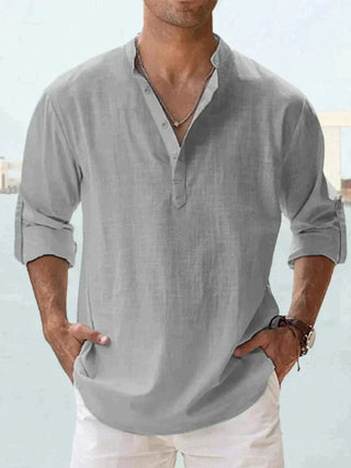 Camisa relajada de cuello abierto para hombres - Arend 6