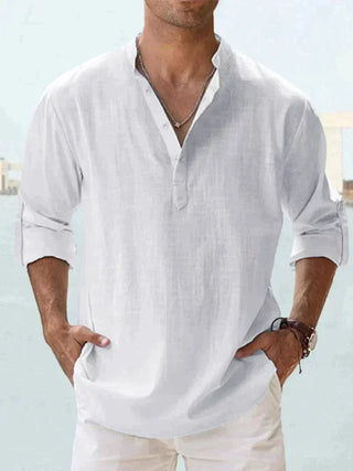 Camisa relajada de cuello abierto para hombres - Arend 7