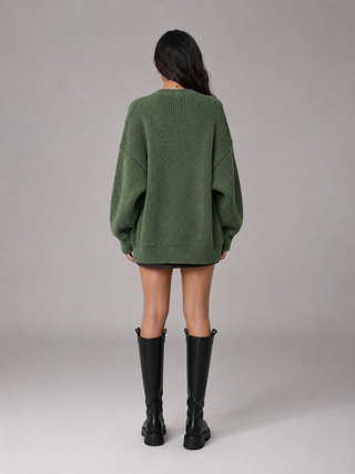 Alverie | Cárdigan Oversize de Punto Grueso con Botones para Mujer