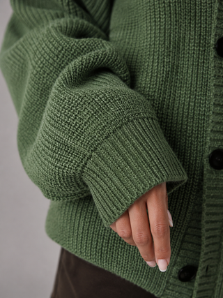 Alverie | Cárdigan Oversize de Punto Grueso con Botones para Mujer