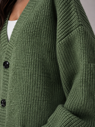Alverie | Cárdigan Oversize de Punto Grueso con Botones para Mujer