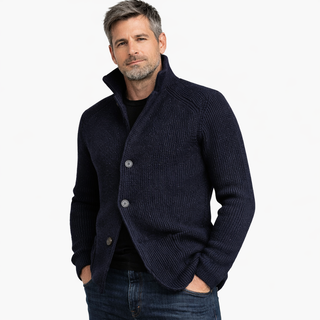 Martin | Cárdigan de Punto para Hombre con Botones y Cuello Alto