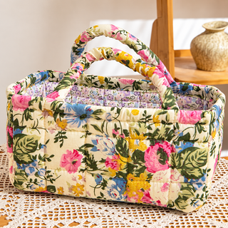 Tavelle | Cesta de Almacenamiento Acolchada de Jardín Inglés con Asas