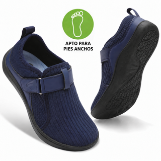 Encarna | Zapatillas de Horma Ancha con Cierre de Velcro para Mujer