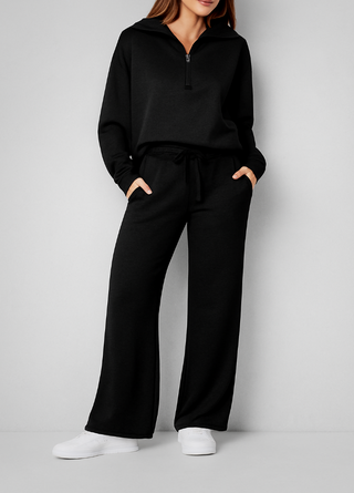 Liorane | Conjunto de Mujer con Media Cremallera y Pantalón Ancho