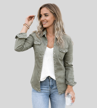 Françoise | Camisa Utilitaria con Bolsillos y Broches para Mujer