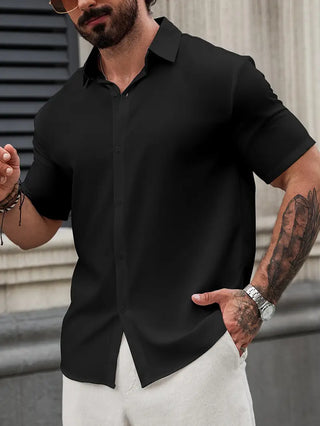 Camisa de hombre con corte limpio y manga corta - Edgardo