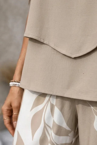Solvane | Conjunto de dos piezas sin mangas para mujer con pantalones de pierna ancha