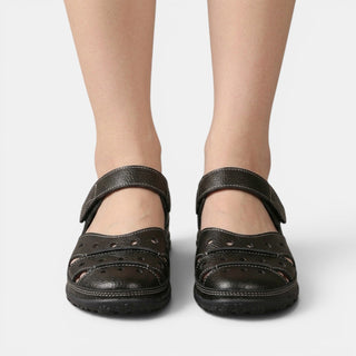 Marielsy | Sandalia Ortopédica de Piel Calada con Velcro para Mujer