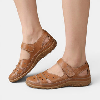 Marielsy | Sandalia Ortopédica de Piel Calada con Velcro para Mujer