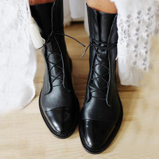 Corvindra | Bota de Cuero con Cordones para Mujer