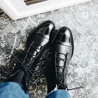Corvindra | Bota de Cuero con Cordones para Mujer