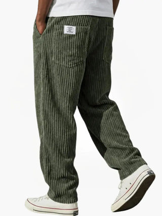Rowan | Pantalones de Pana Relajados para Hombre con Cintura de Cordón