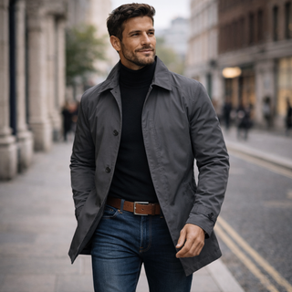 Adrian | Chaqueta Ligera Repelente al Agua con Botones para Hombre