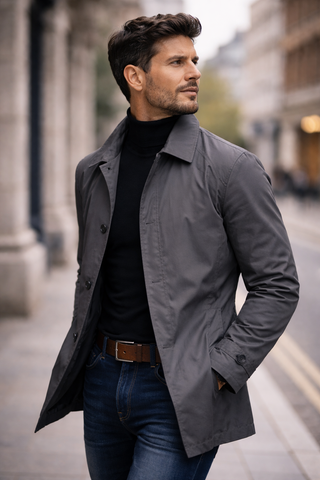 Adrian | Chaqueta Ligera Repelente al Agua con Botones para Hombre