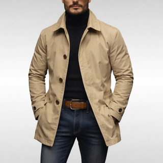 Adrian | Chaqueta Ligera Repelente al Agua con Botones para Hombre