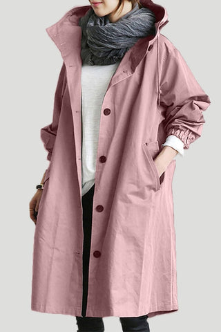Velaine | Gabardina con Capucha y Botones para Mujer