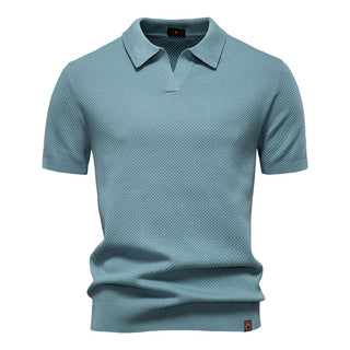 Mateo | Polo de Hombre Texturizado con Cuello Abierto y Manga Corta