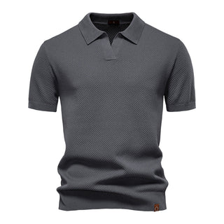 Mateo | Polo de Hombre Texturizado con Cuello Abierto y Manga Corta
