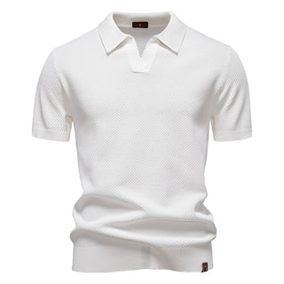 Mateo | Polo de Hombre Texturizado con Cuello Abierto y Manga Corta