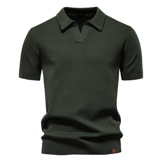 Mateo | Polo de Hombre Texturizado con Cuello Abierto y Manga Corta