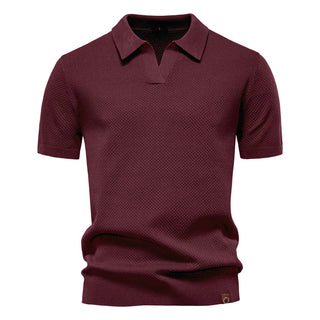 Mateo | Polo de Hombre Texturizado con Cuello Abierto y Manga Corta