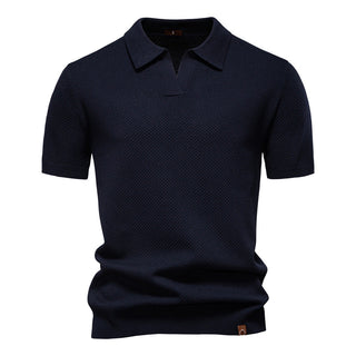 Mateo | Polo de Hombre Texturizado con Cuello Abierto y Manga Corta