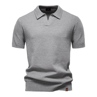Mateo | Polo de Hombre Texturizado con Cuello Abierto y Manga Corta