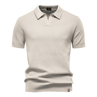 Mateo | Polo de Hombre Texturizado con Cuello Abierto y Manga Corta