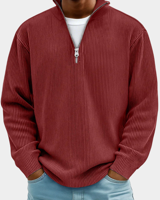 Velmora | Jersey de Hombre con Cuello Alto y Media Cremallera