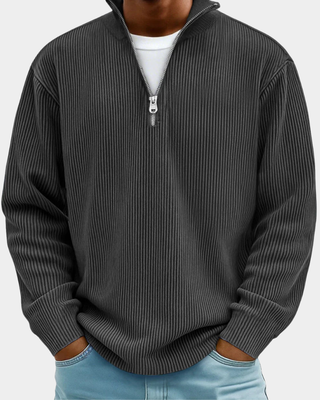 Velmora | Jersey de Hombre con Cuello Alto y Media Cremallera