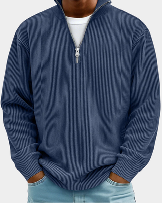 Velmora | Jersey de Hombre con Cuello Alto y Media Cremallera
