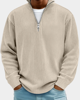 Velmora | Jersey de Hombre con Cuello Alto y Media Cremallera
