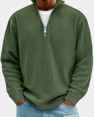 Velmora | Jersey de Hombre con Cuello Alto y Media Cremallera