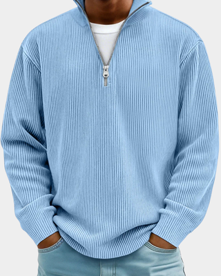 Velmora | Jersey de Hombre con Cuello Alto y Media Cremallera