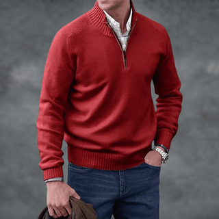 Seravelle | Jersey de Hombre con Cuello Alto y Media Cremallera