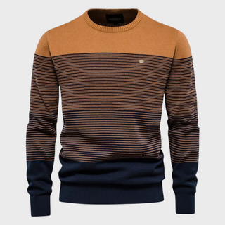 Halveron | Suéter con Rayas Degradadas y Cuello Redondo para Hombre