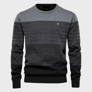 Halveron | Suéter con Rayas Degradadas y Cuello Redondo para Hombre