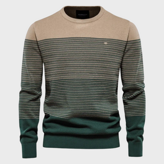 Halveron | Suéter con Rayas Degradadas y Cuello Redondo para Hombre