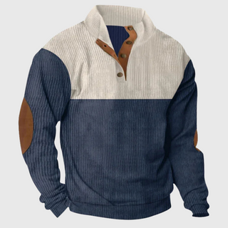Norvane | Jersey de Hombre Bicolor con Cuello Alto Abotonado