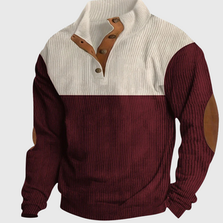 Norvane | Jersey de Hombre Bicolor con Cuello Alto Abotonado