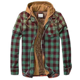 Orsino | Chaqueta de Hombre a Cuadros con Capucha y Forro Acolchado