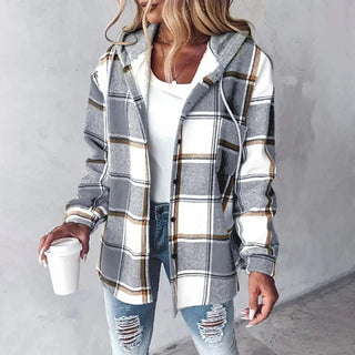 Shanie | Chaqueta a Cuadros con Capucha Integrada para Mujer