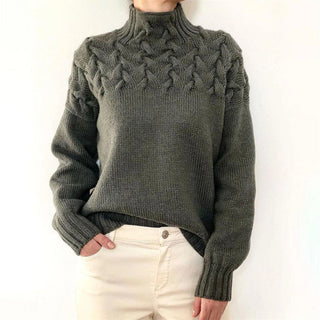 Doreen | Suéter de punto trenzado para mujer con cuello alto