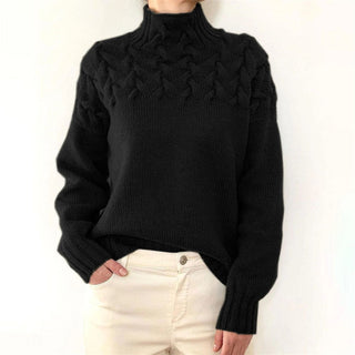 Doreen | Suéter de punto trenzado para mujer con cuello alto